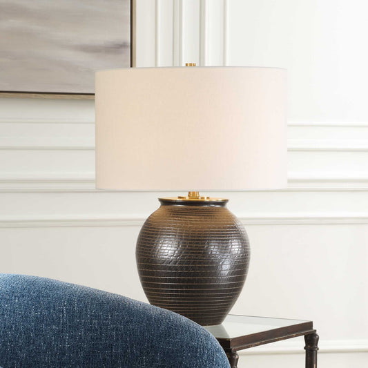 Hawkins - Ribbed Table Lamp - Bronze