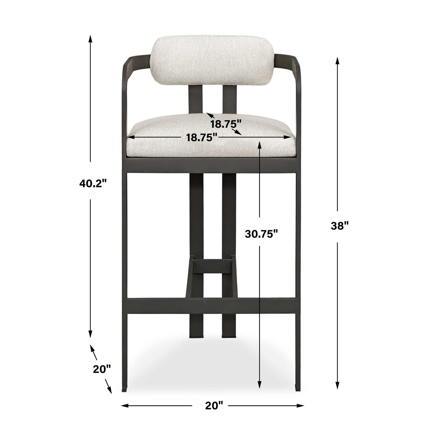 Kalmar - Outdoor Bar Stool - Black / White