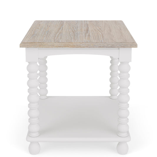 Rosalie - Rectangular Spindle Side Table - White
