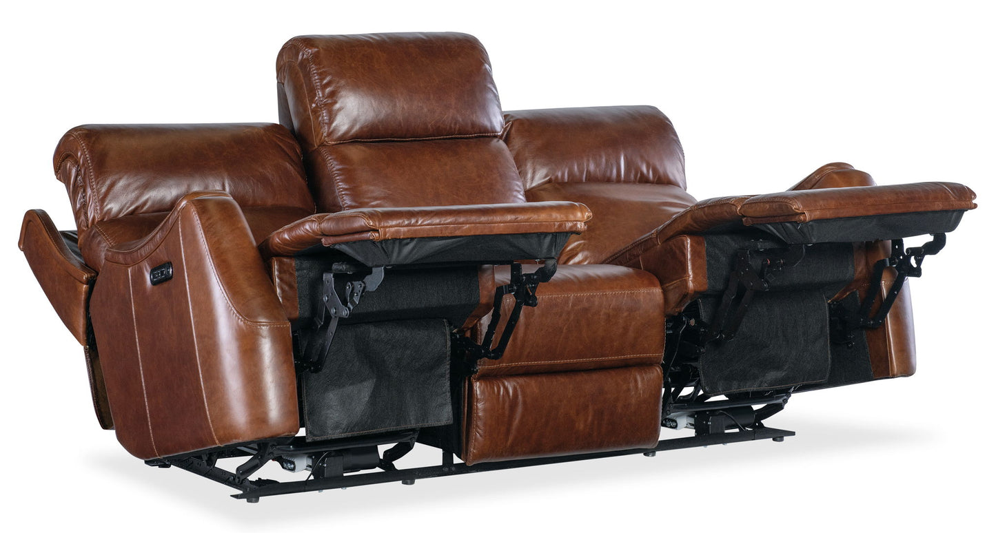 MS - Harlan Zero Gravity Power Sofa With Power Headrest - Dark Brown
