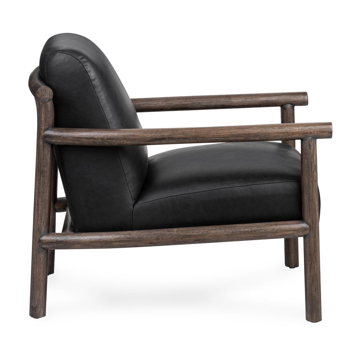 Azoria - Leather Accent Chair - Black