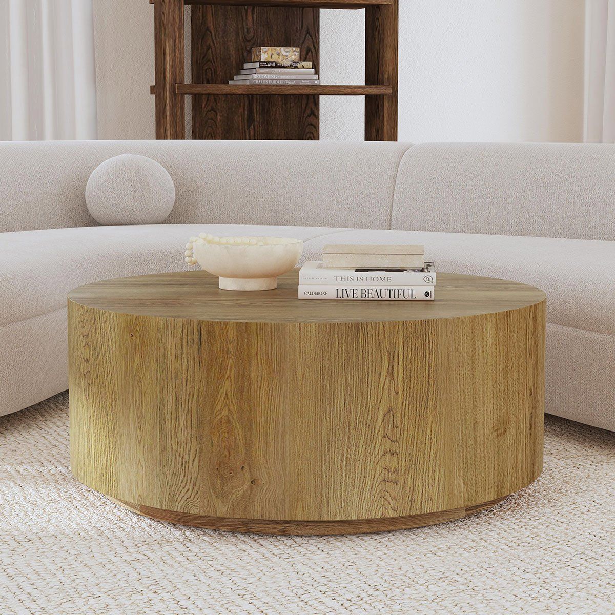 Layne - Round Coffee Table With Casters