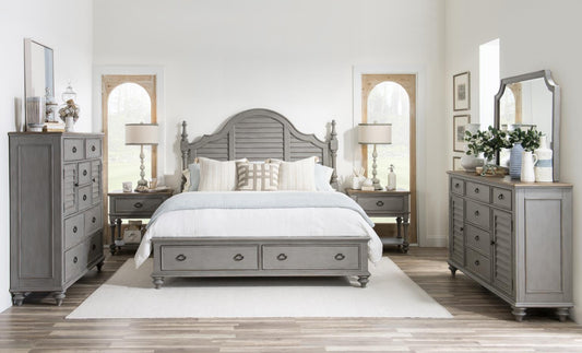 Kingston - Side Rails For Storage Footboard - Queen / King - Sandalwood Brown / Tweed Gray