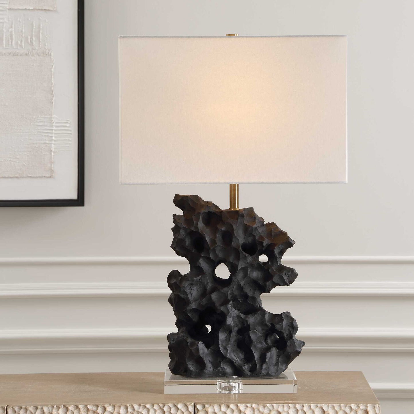 Basalt - Black Stone Table Lamp