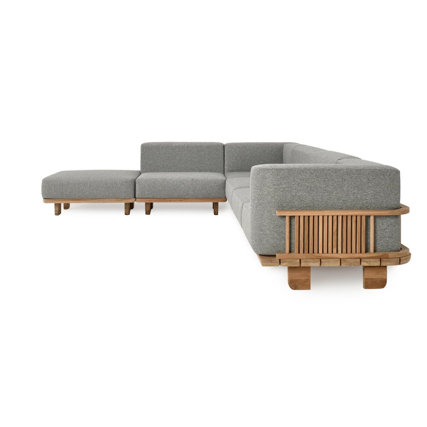 Hudson - Outdoor 6 Piece Sectional - Natural/Gray