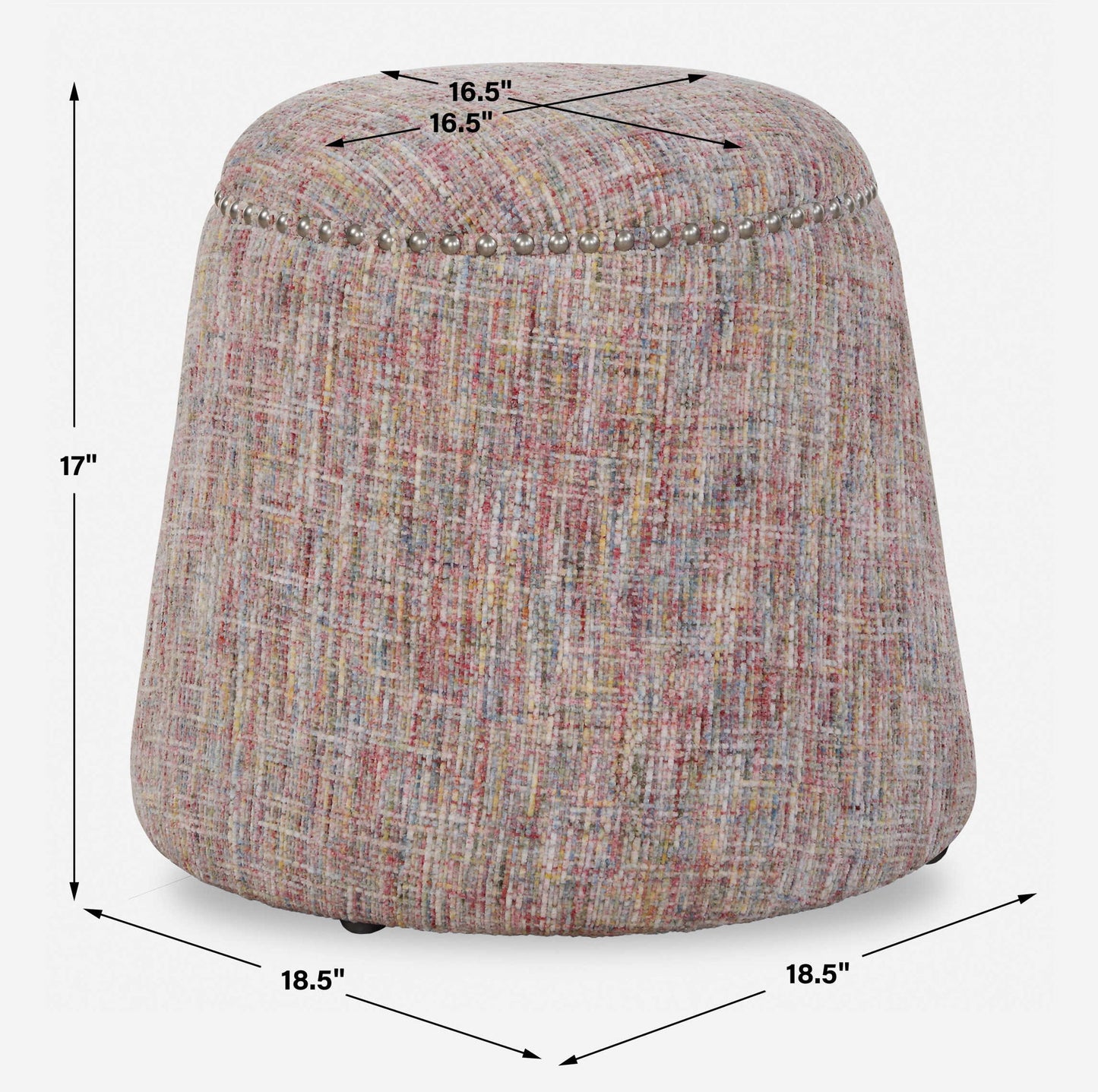 Gumdrop - Confetti Chenille Ottoman