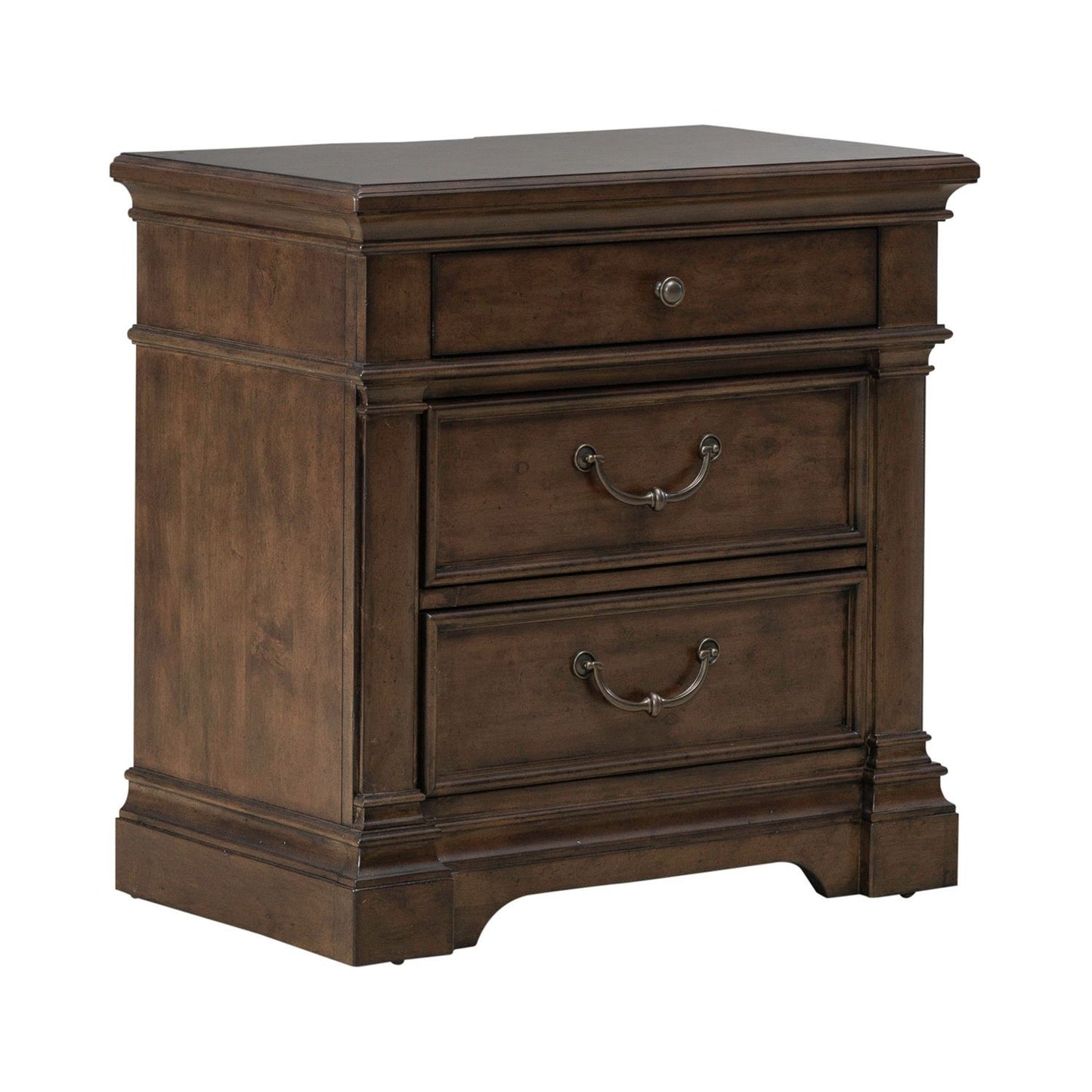 Arden Road - Nightstand With Charging Station - Satin Cherry