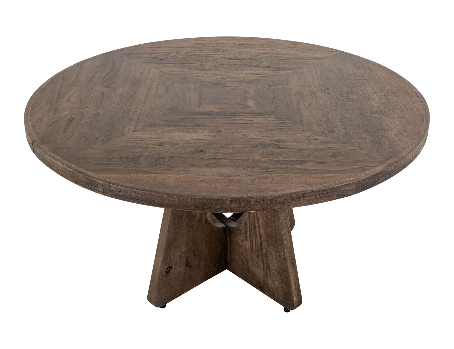 Natural Teca - 47" Round Table Top - Quartersawn Oak / Marooned Brown
