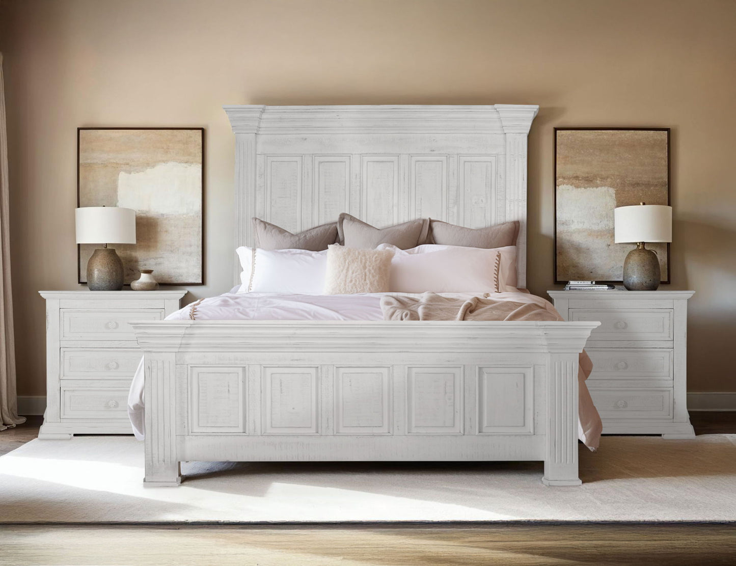 Terra - King Footboard - Distressed White