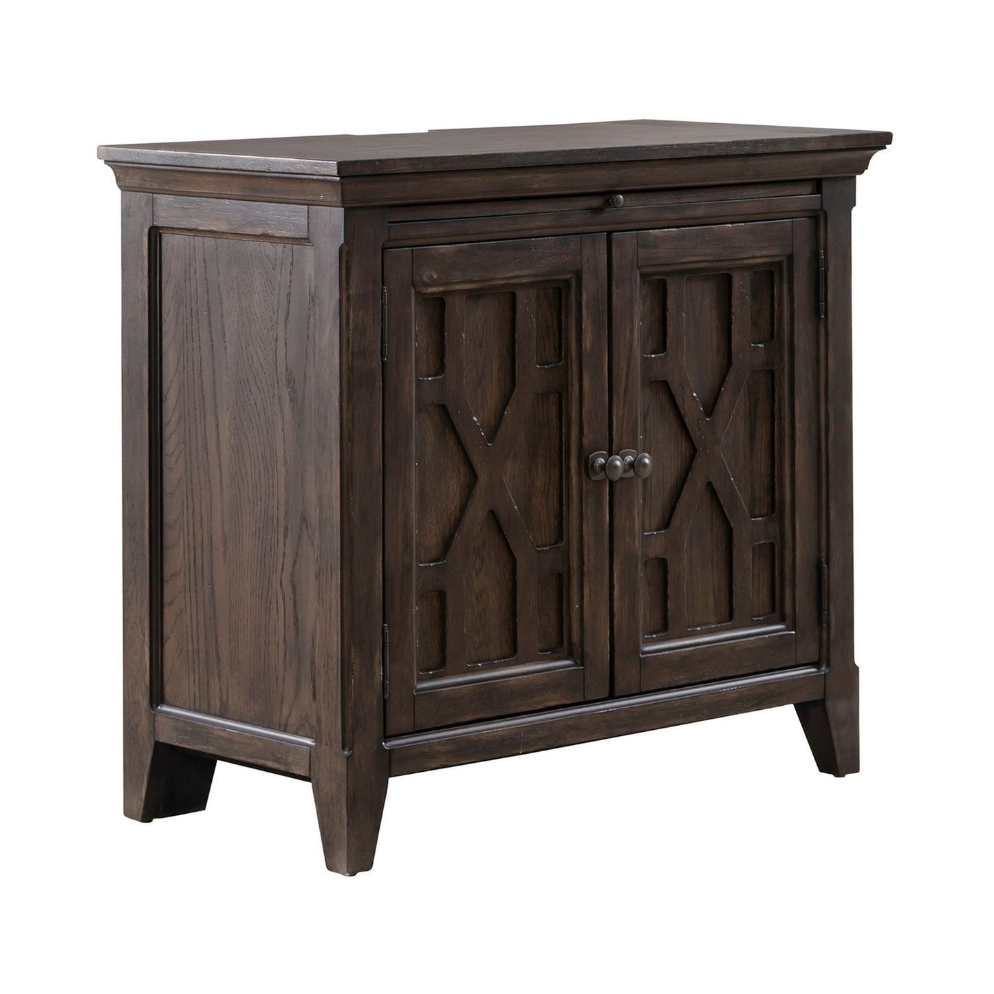 Paradise Valley - 2 Door Bedside Chest With Charging Station - Dark Brown