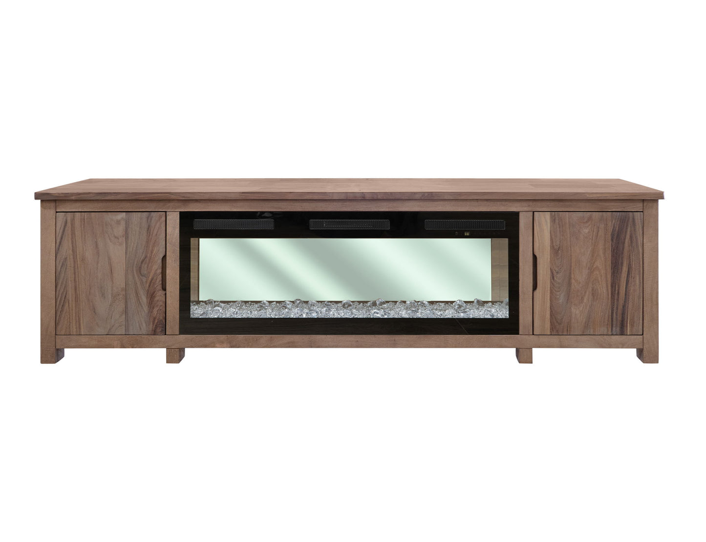 Natural Parota - Electric Fireplace - Brown Cappuccino