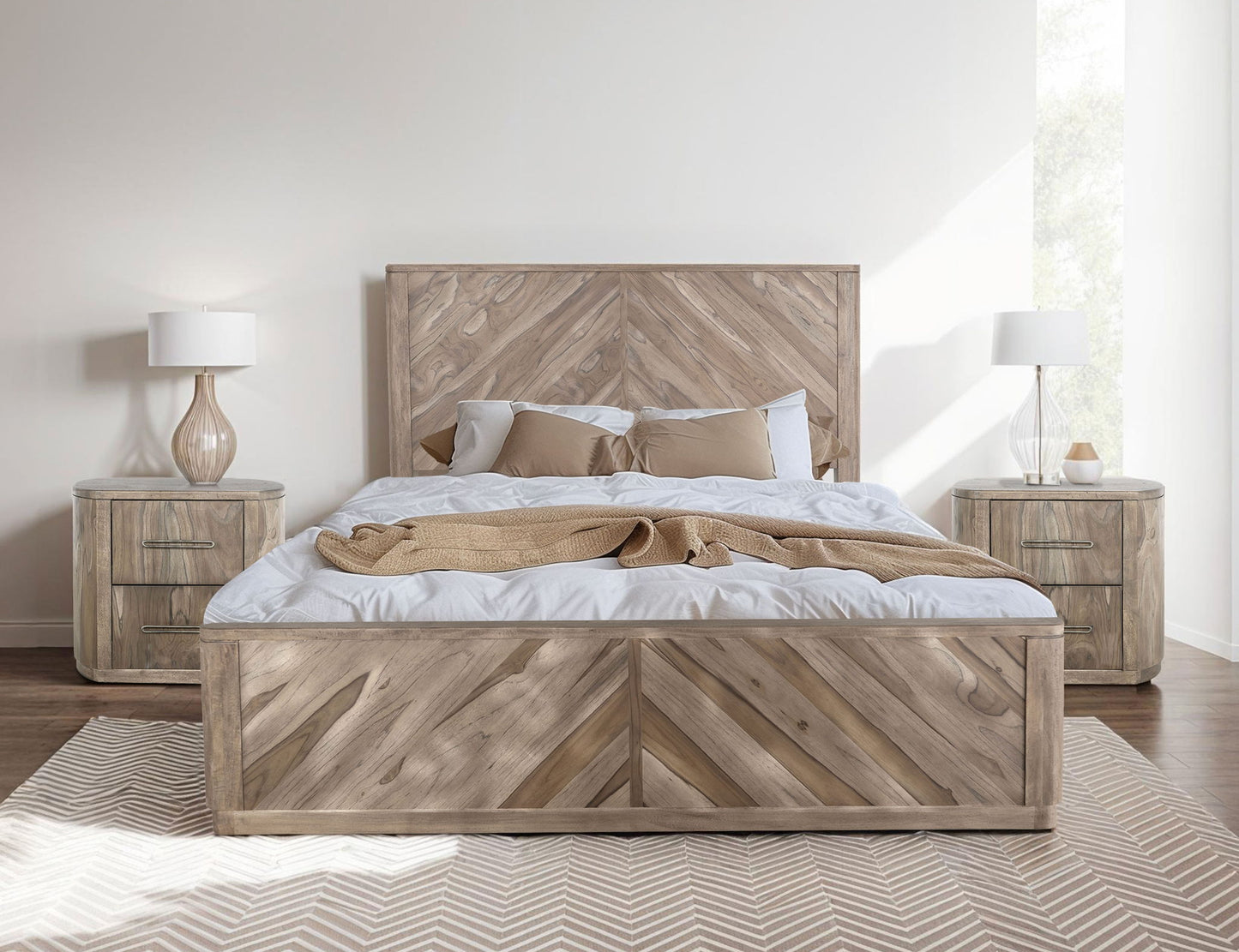 Balam - King Headboard - Ivory White