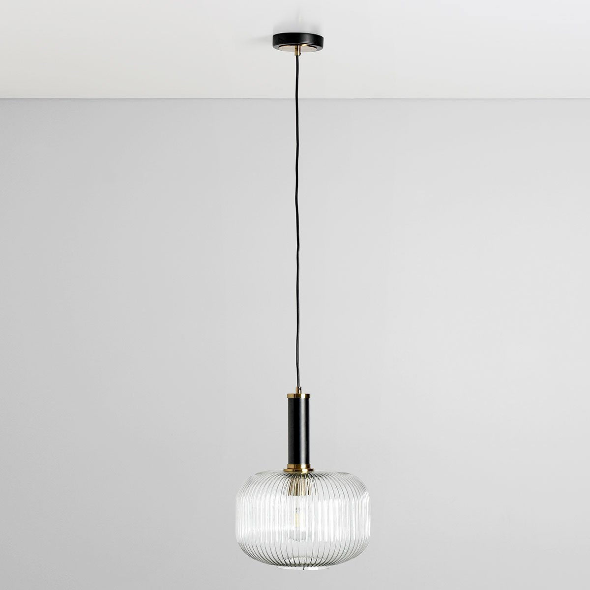 Corey - Glass Pendant - Brass Plated