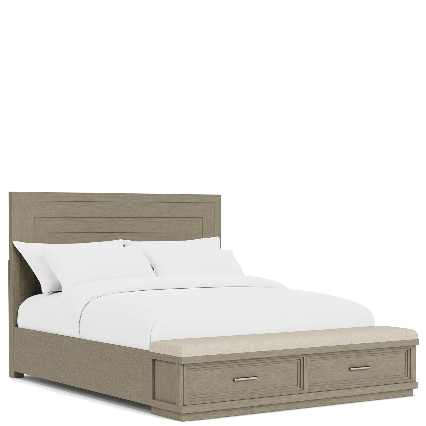 Cascade - Queen Upholstered Storage Footboard - Dovetail