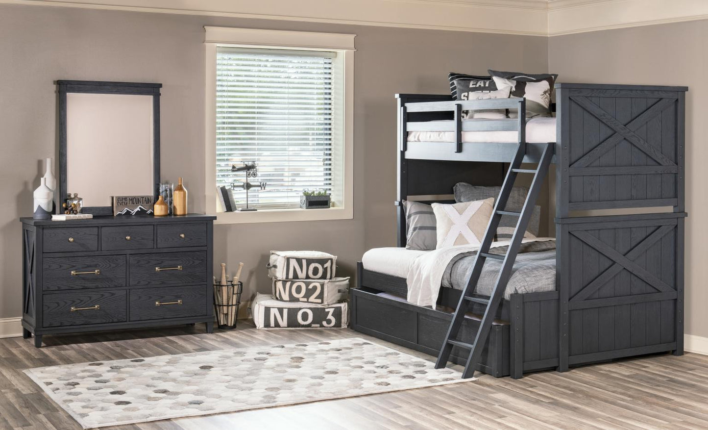 Flatiron - Full Bottom Bunk Extension - Black Midnight