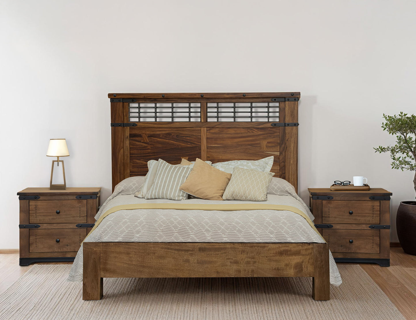 Parota - Queen Footboard & Rails - Cinnamon Brown