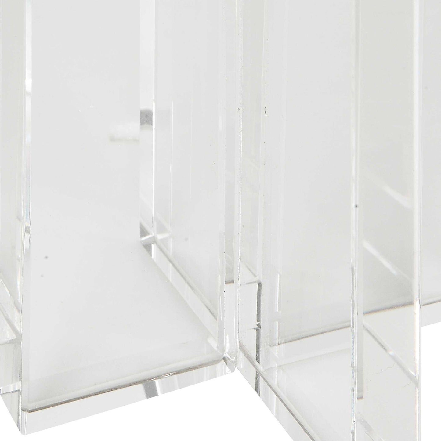 Crystal - Pillar Candleholders (Set of 2) - Silver