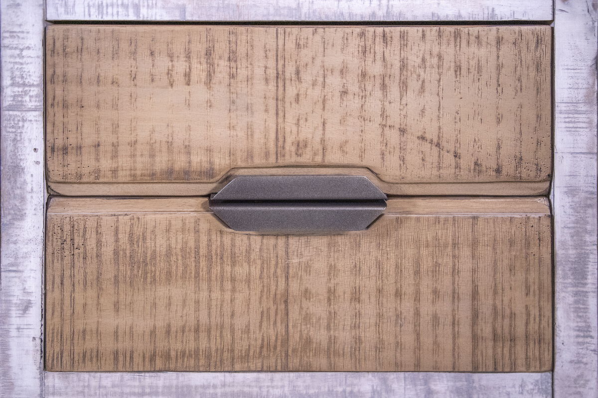 Mita - Chairside Table - Honey Brown / Light Gray