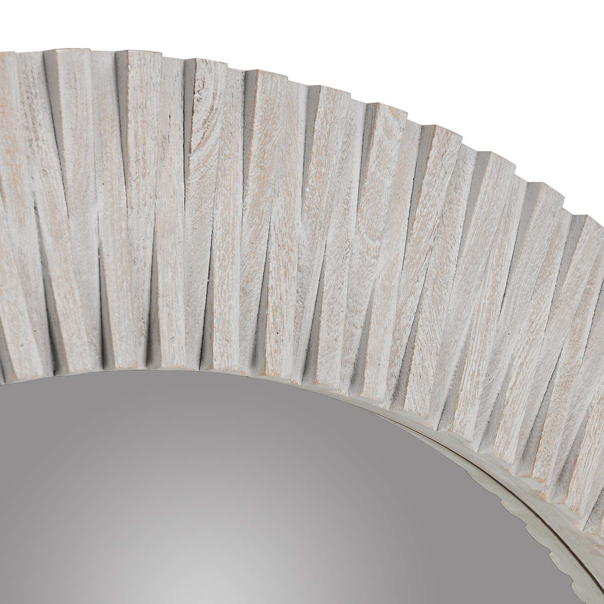 Myrtle - Round Mirror - Gray Wash