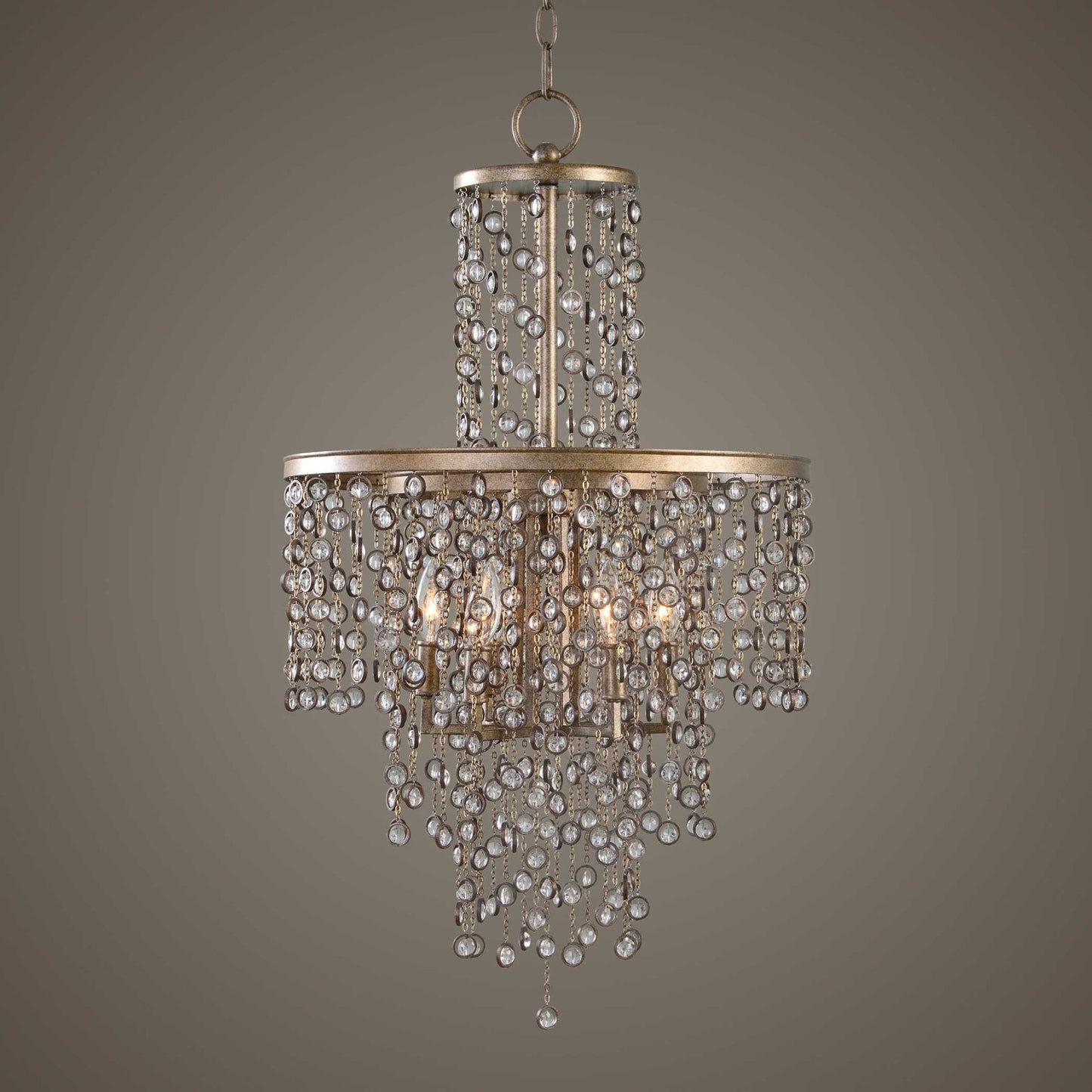 Valka - 6 Light Crystal Chandelier - Light Brown