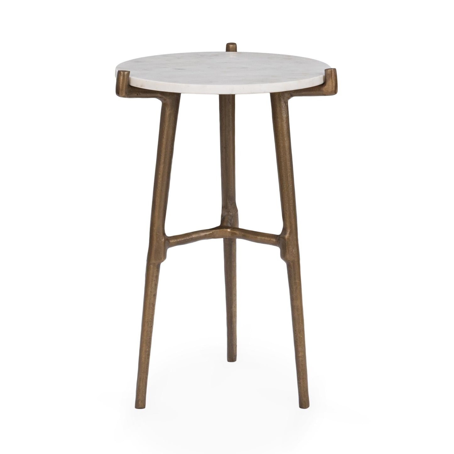 Halley - Accent Table - White / Gold