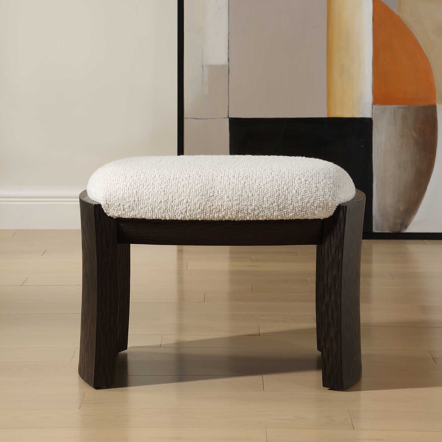 Port - Small Bench - Walnut / White