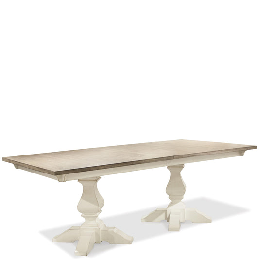 Myra - Double Pedestal Table Base - Paperwhite