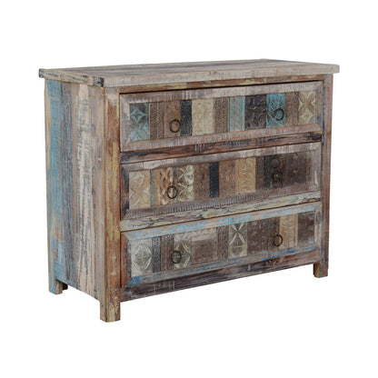 Baltim - 3 Drawer Print Block Dresser - Butterwood Blend
