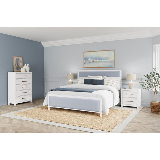 Rosalie - King Upholstered Footboard - Blue / White