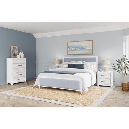 Rosalie - King Upholstered Headboard - Blue / White