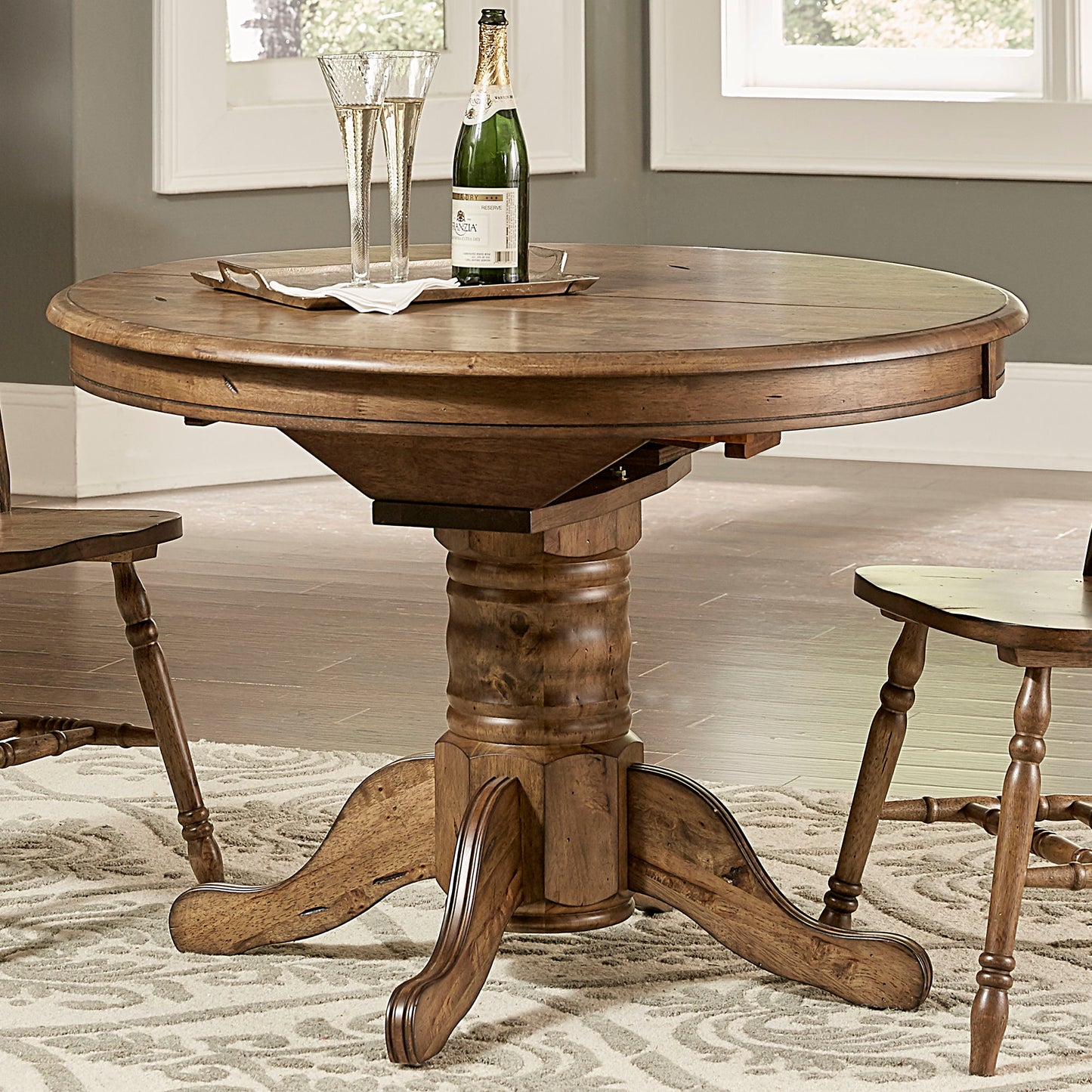 Carolina Crossing - Oval Pedestal Table Base - Dark Brown