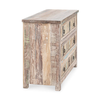 Baltim - 3 Drawer Print Block Dresser - Butterwood Blend