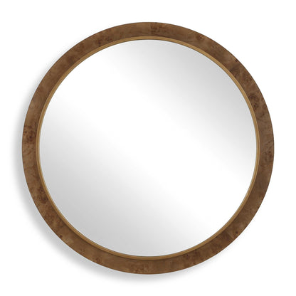 Cleveland - Round Burl Wood Mirror - Woodtone