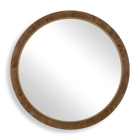 Cleveland - Round Burl Wood Mirror - Woodtone