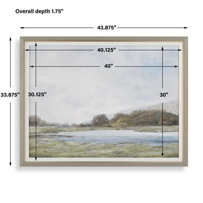 Restful Vista-Awe - Landscape Art - Black / Blue / Brown / Gold / Gray / Green / Woodtone