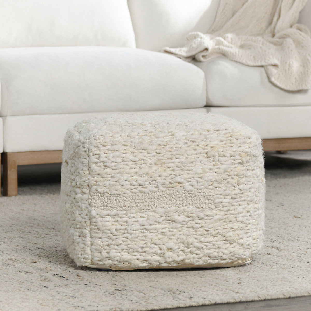 Poufs - Sinclair Pouf - Ivory