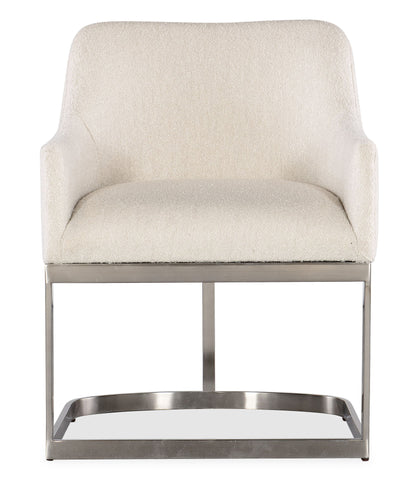 Modern Mood - Upholstered Arm Chair With Metal Base - Beige