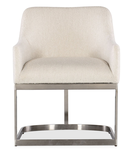 Modern Mood - Upholstered Arm Chair With Metal Base - Beige