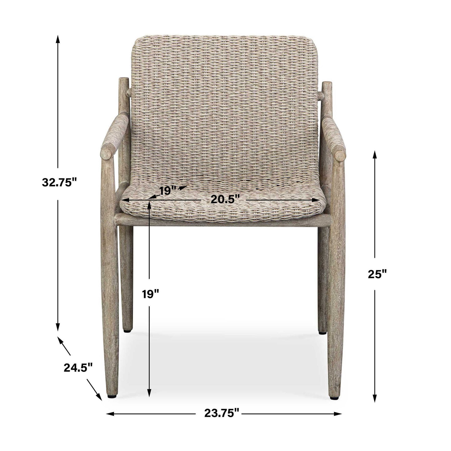 Sumba - Wicker Outdoor Dining Chair - Gray