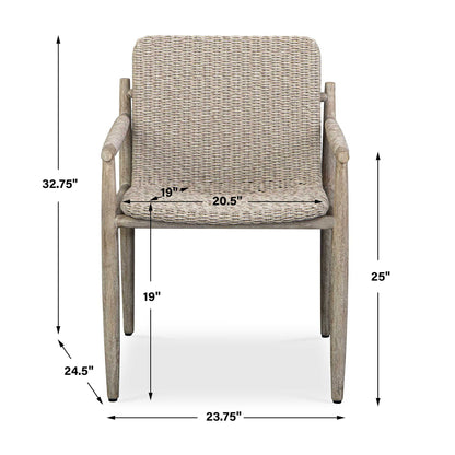 Sumba - Wicker Outdoor Dining Chair - Gray