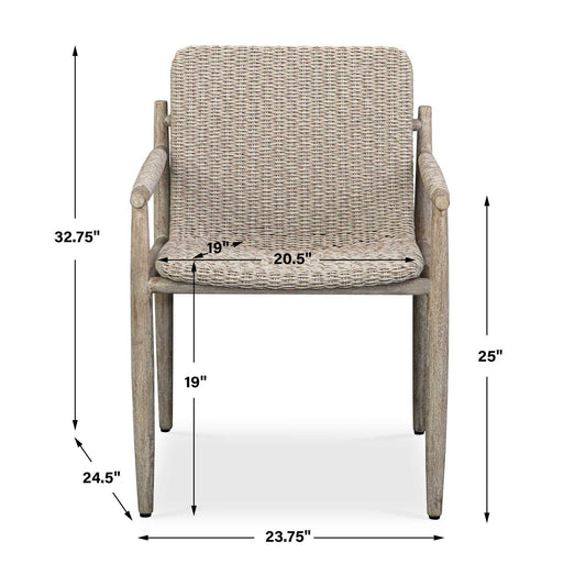 Sumba - Wicker Outdoor Dining Chair - Gray