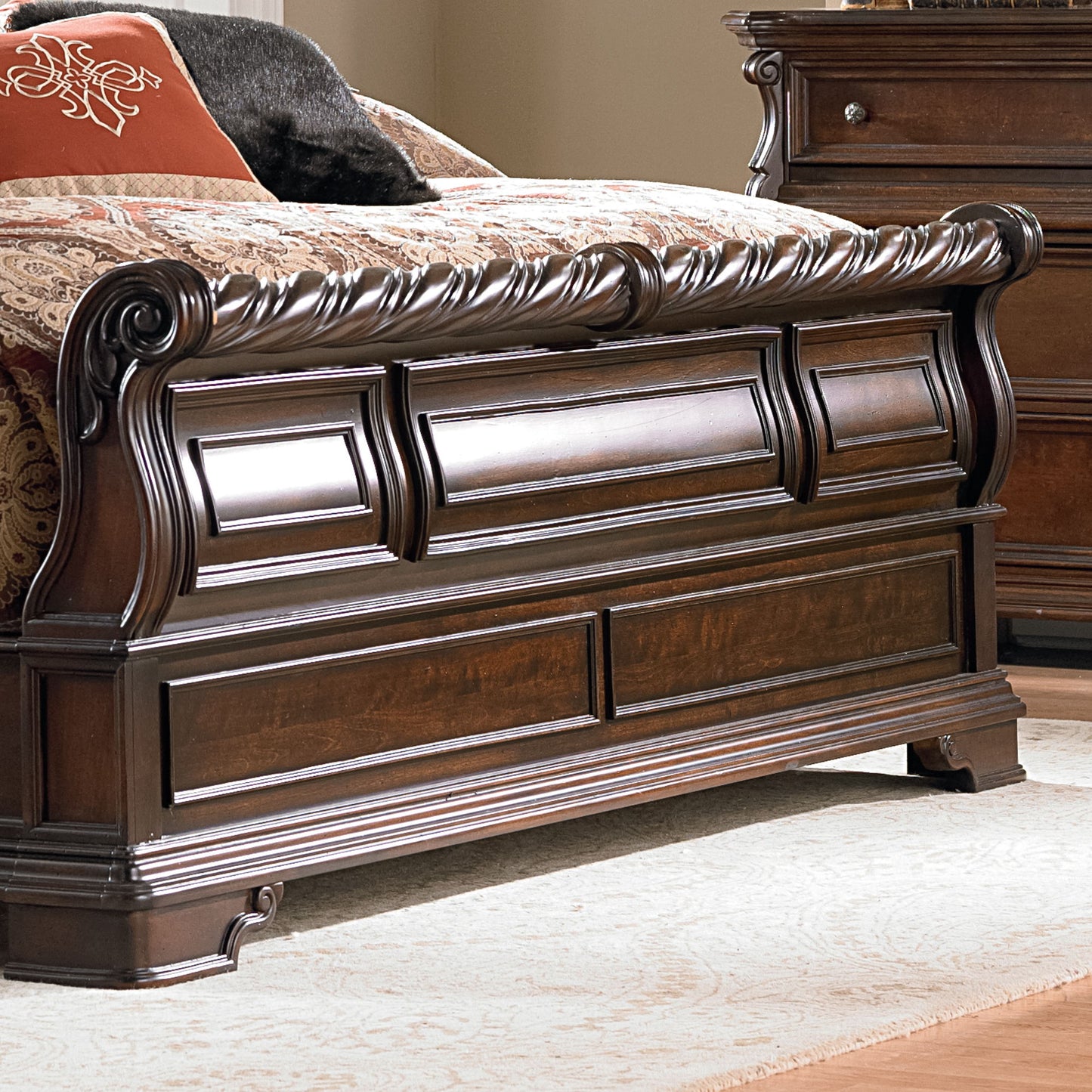 Arbor Place - Queen Sleigh Footboard - Dark Brown