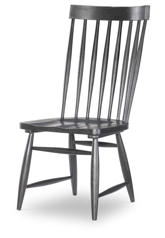 Vintage Market - Windsor Side Chair With Tapered Spindles (Set of 2) - Kettle Black