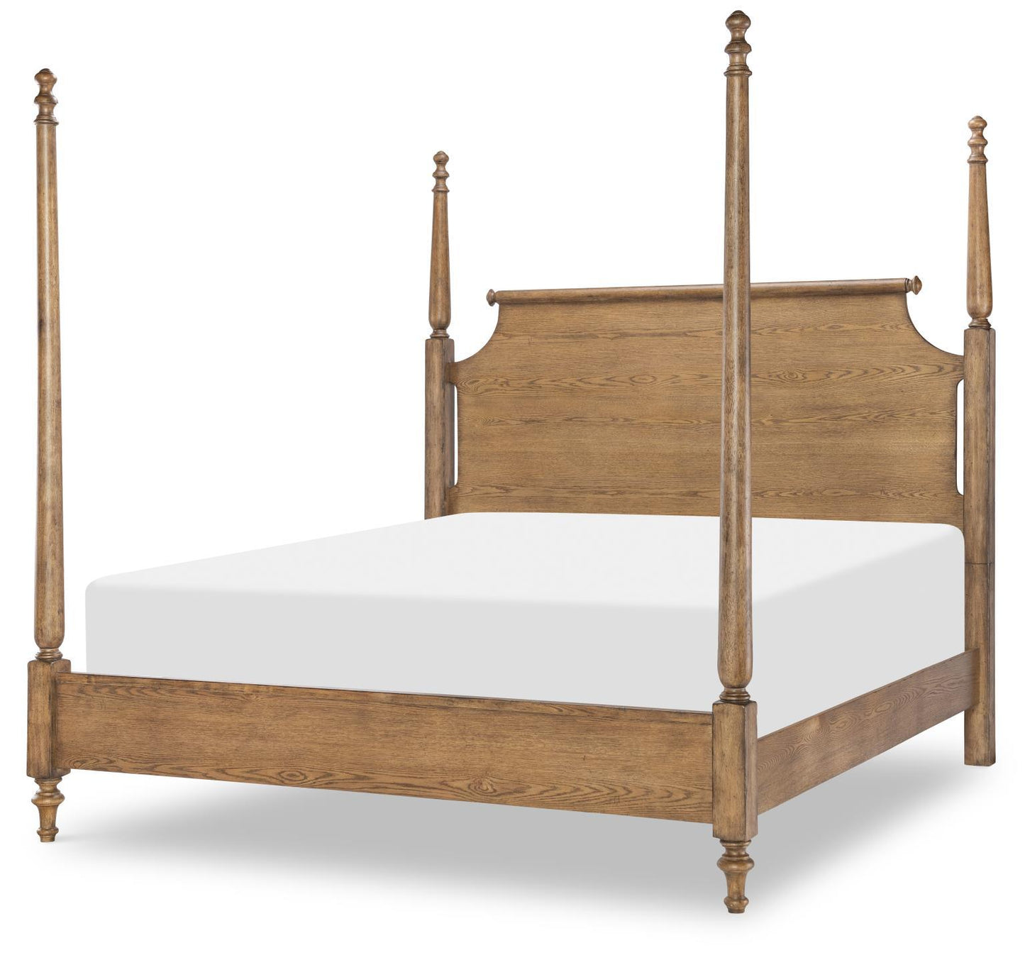 Vintage Market - High Low Poster Bed Siderails Queen / King - Barnwood Oak