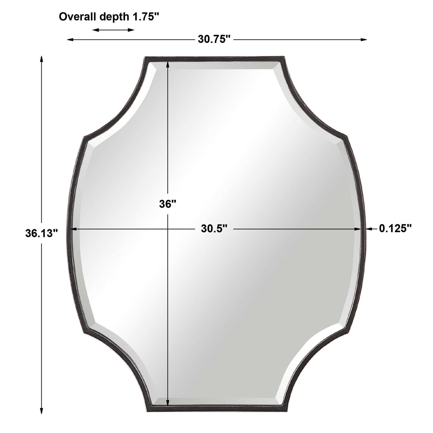 Ulalia - Scalloped Mirror - Black