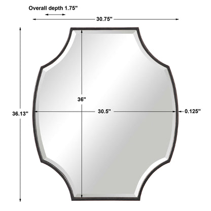 Ulalia - Scalloped Mirror - Black