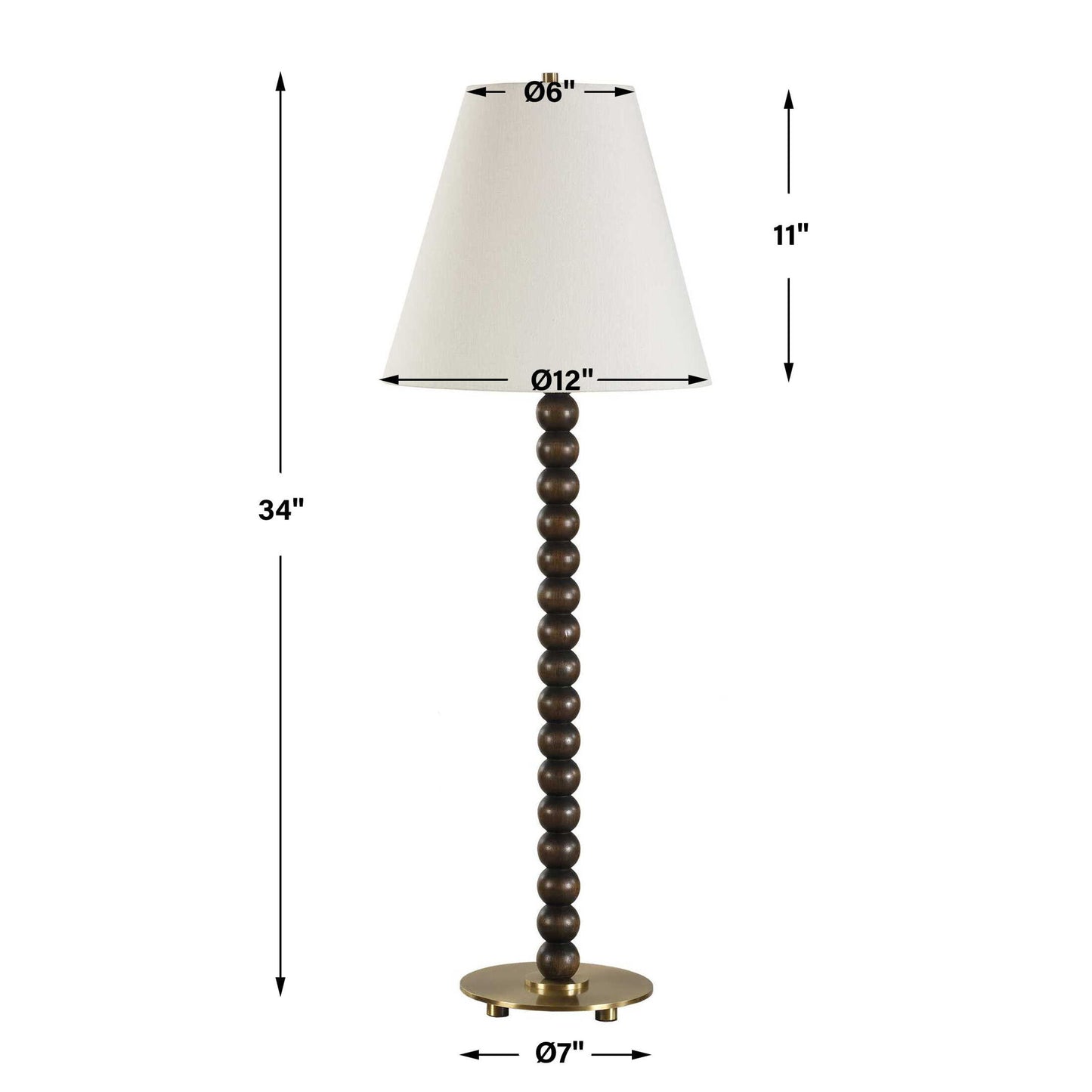Gallus - Wood Spheres Table Lamp - Brown / Woodtone