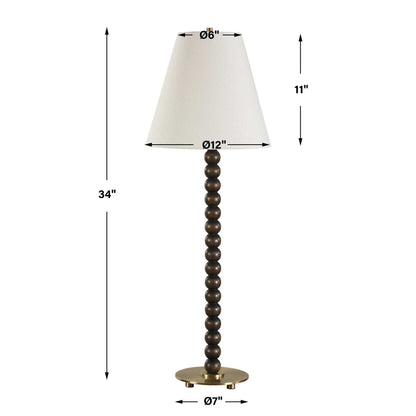 Gallus - Wood Spheres Table Lamp - Brown / Woodtone