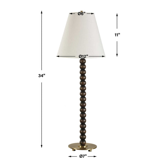 Gallus - Wood Spheres Table Lamp - Brown / Woodtone
