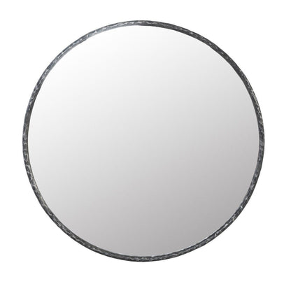 Howell - Round Mirror Hammered Metal - Black
